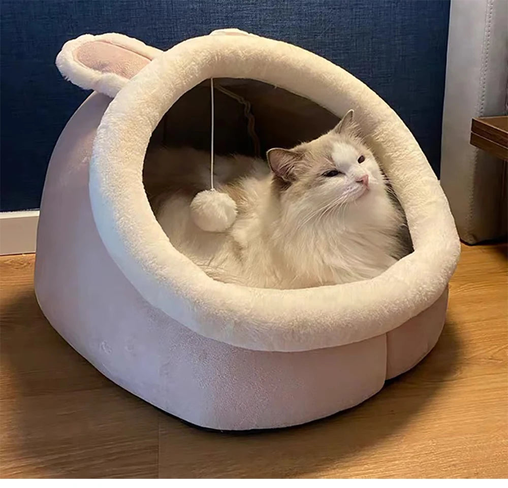 Lit Igloo Fleur pour Chat – Cocon Douillet & Lavable