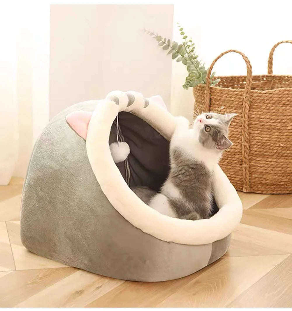 Lit Igloo Fleur pour Chat – Cocon Douillet & Lavable