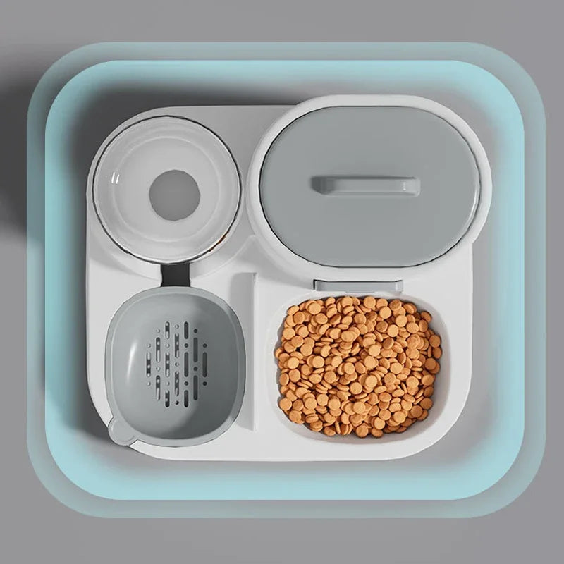 Distributeur 2 en 1 Eau & Croquettes pour Chat – Grande Capacité Anti-Déversement