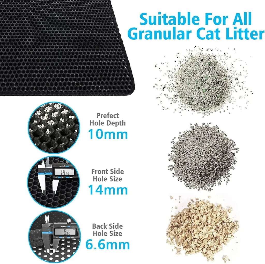Tapis de Litière Double Couche – Anti-Débordement & Imperméable