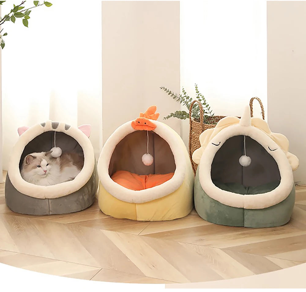 Lit Igloo Fleur pour Chat – Cocon Douillet & Lavable