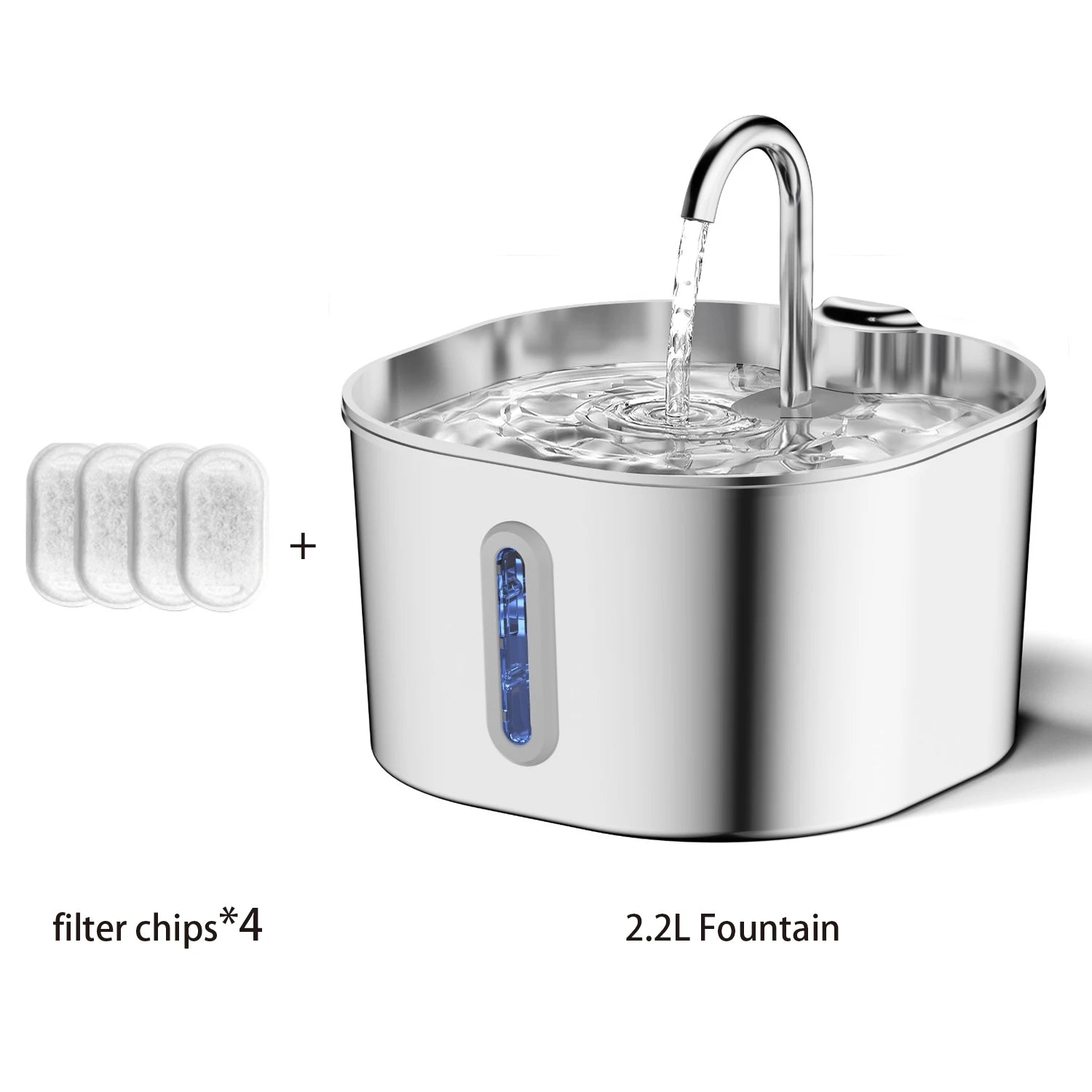 Fontaine à eau automatique pour chat - Inox 2.2L