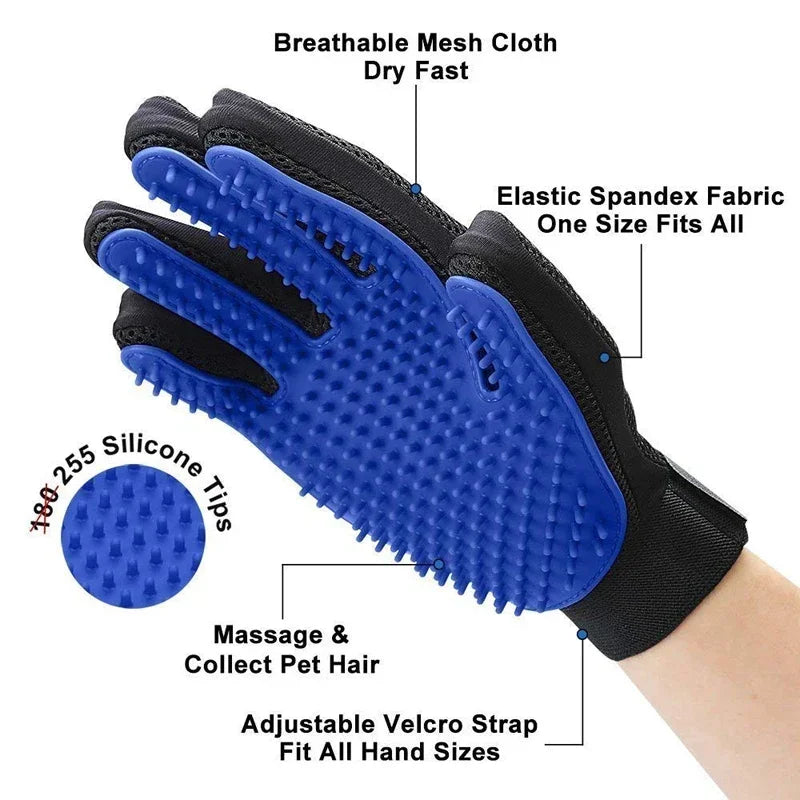 Gant de Toilettage en Silicone – Massage et Brossage 2 en 1 (Chat & Chien)