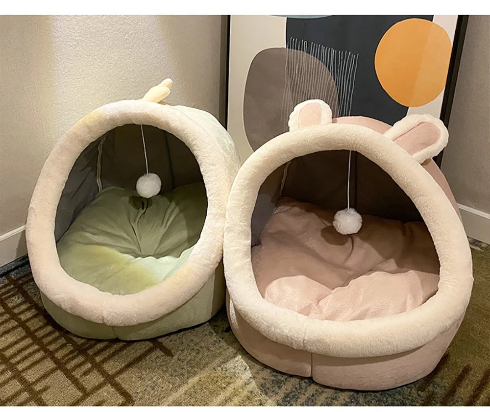 Lit Igloo Fleur pour Chat – Cocon Douillet & Lavable