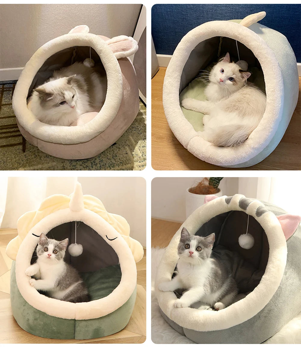 Lit Igloo Fleur pour Chat – Cocon Douillet & Lavable