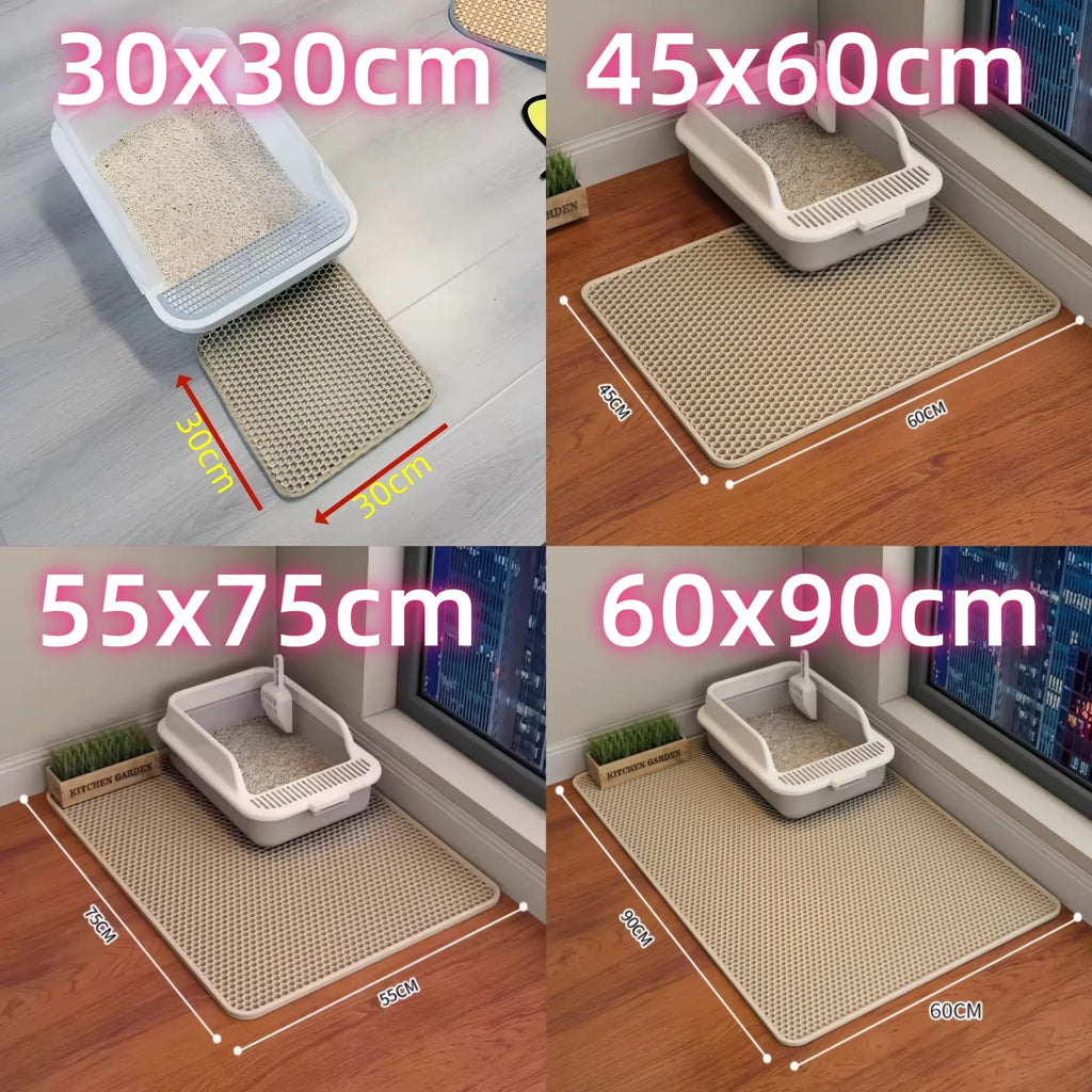 Tapis de Litière Double Couche – Anti-Débordement & Imperméable
