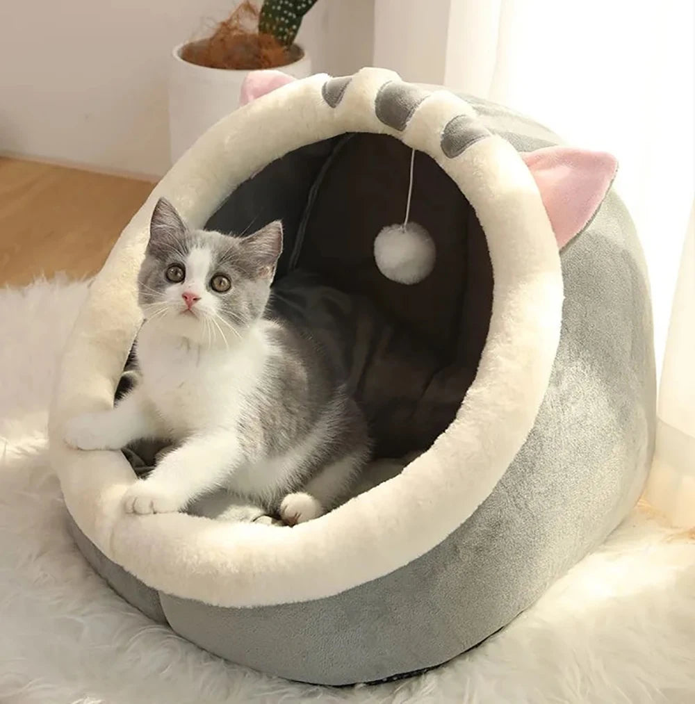 Lit Igloo Fleur pour Chat – Cocon Douillet & Lavable