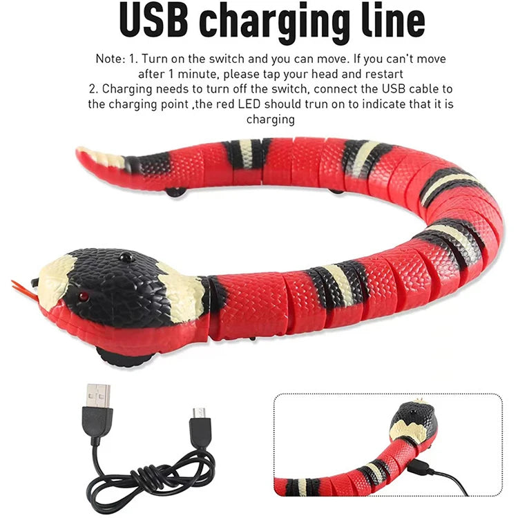 Serpent Interactif USB pour Chat – Détection Intelligente & Mouvement Réaliste