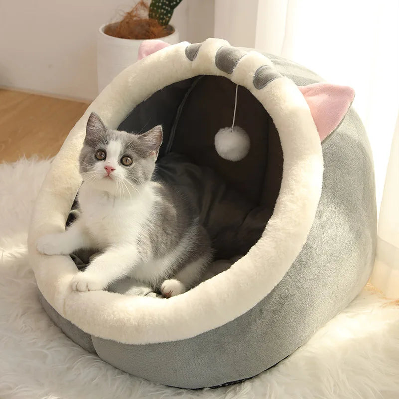Lit Igloo Fleur pour Chat – Cocon Douillet & Lavable
