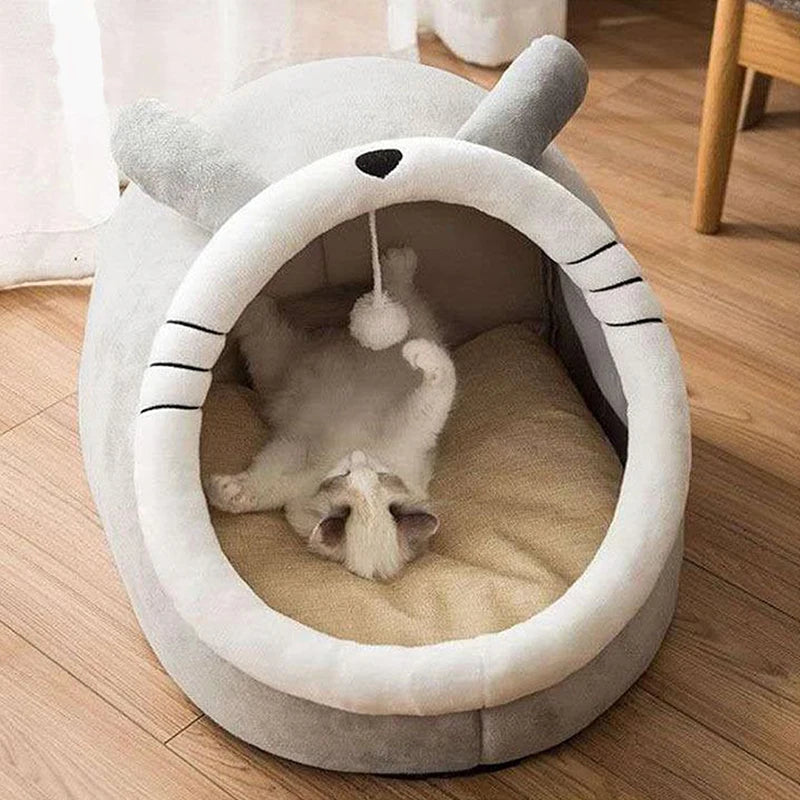 Lit Igloo Fleur pour Chat – Cocon Douillet & Lavable
