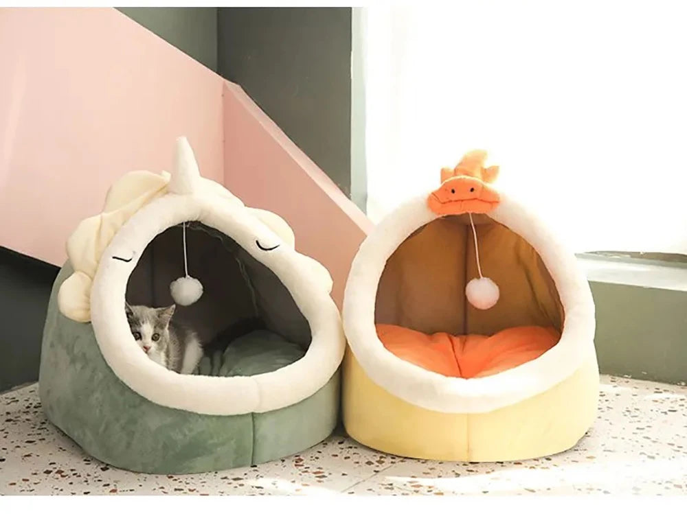 Lit Igloo Fleur pour Chat – Cocon Douillet & Lavable