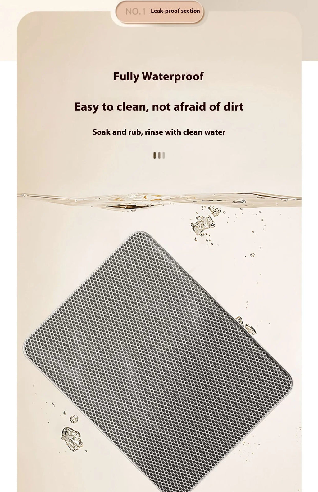 Tapis de Litière Double Couche – Anti-Débordement & Imperméable