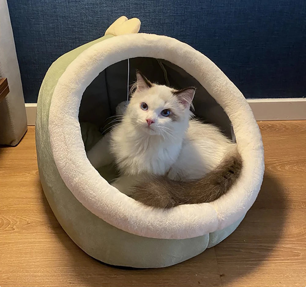 Lit Igloo Fleur pour Chat – Cocon Douillet & Lavable