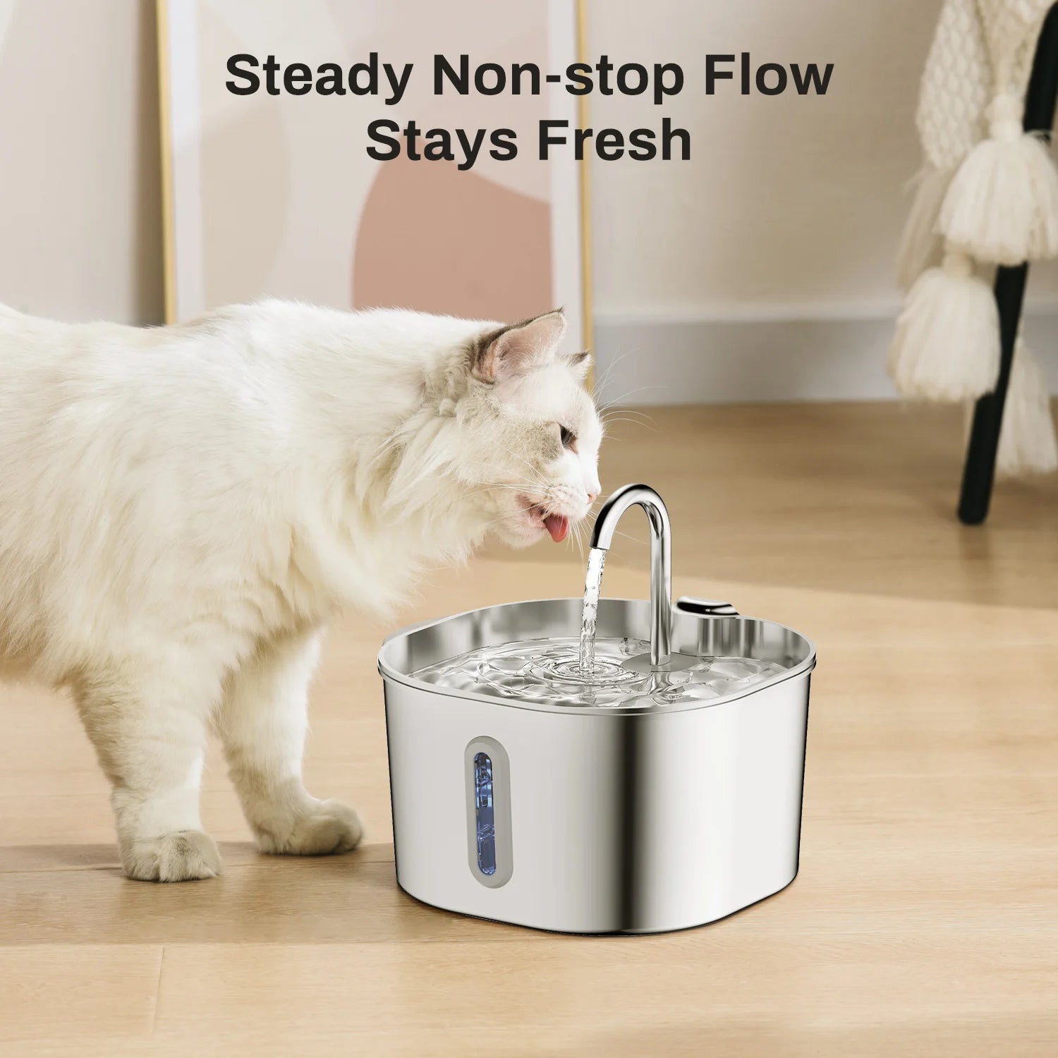 Fontaine à eau automatique pour chat - Inox 2.2L