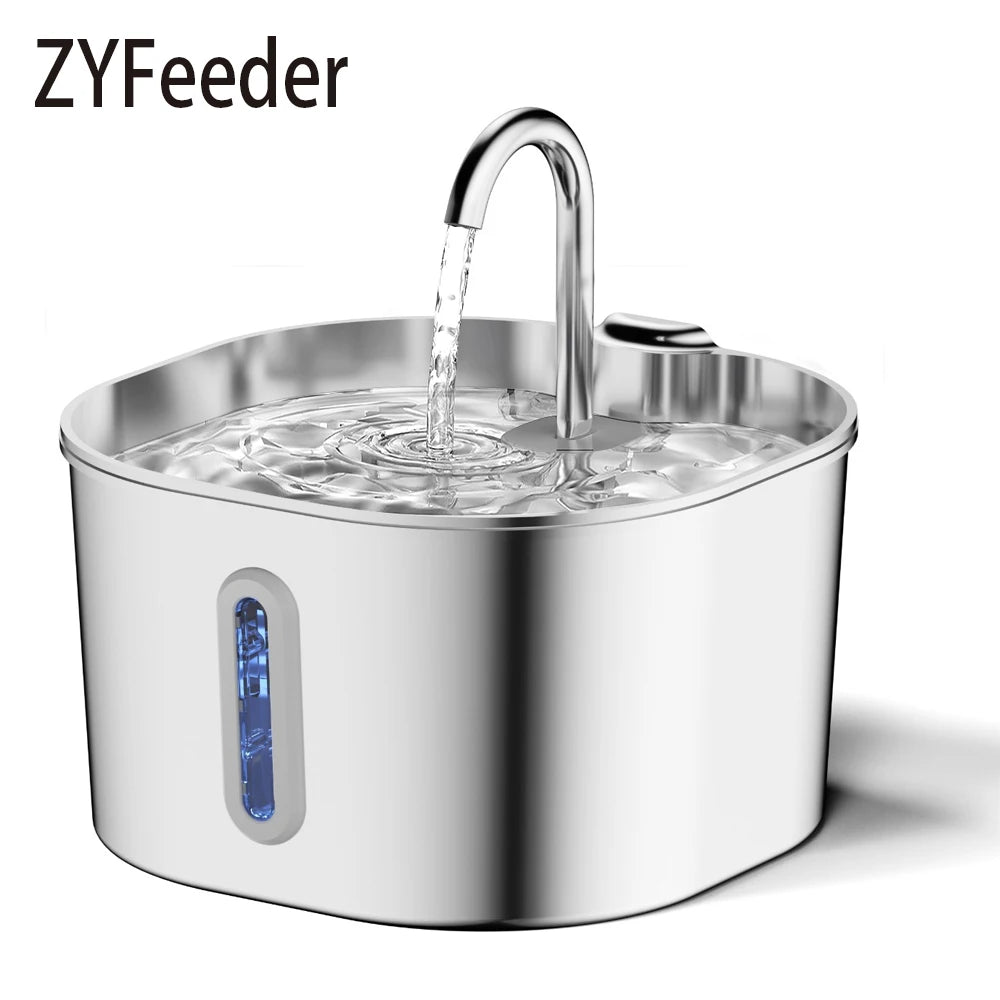 Fontaine à eau automatique pour chat - Inox 2.2L