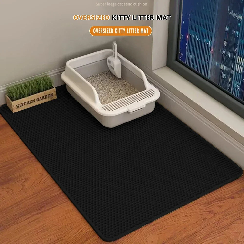 Tapis de Litière Double Couche – Anti-Débordement & Imperméable