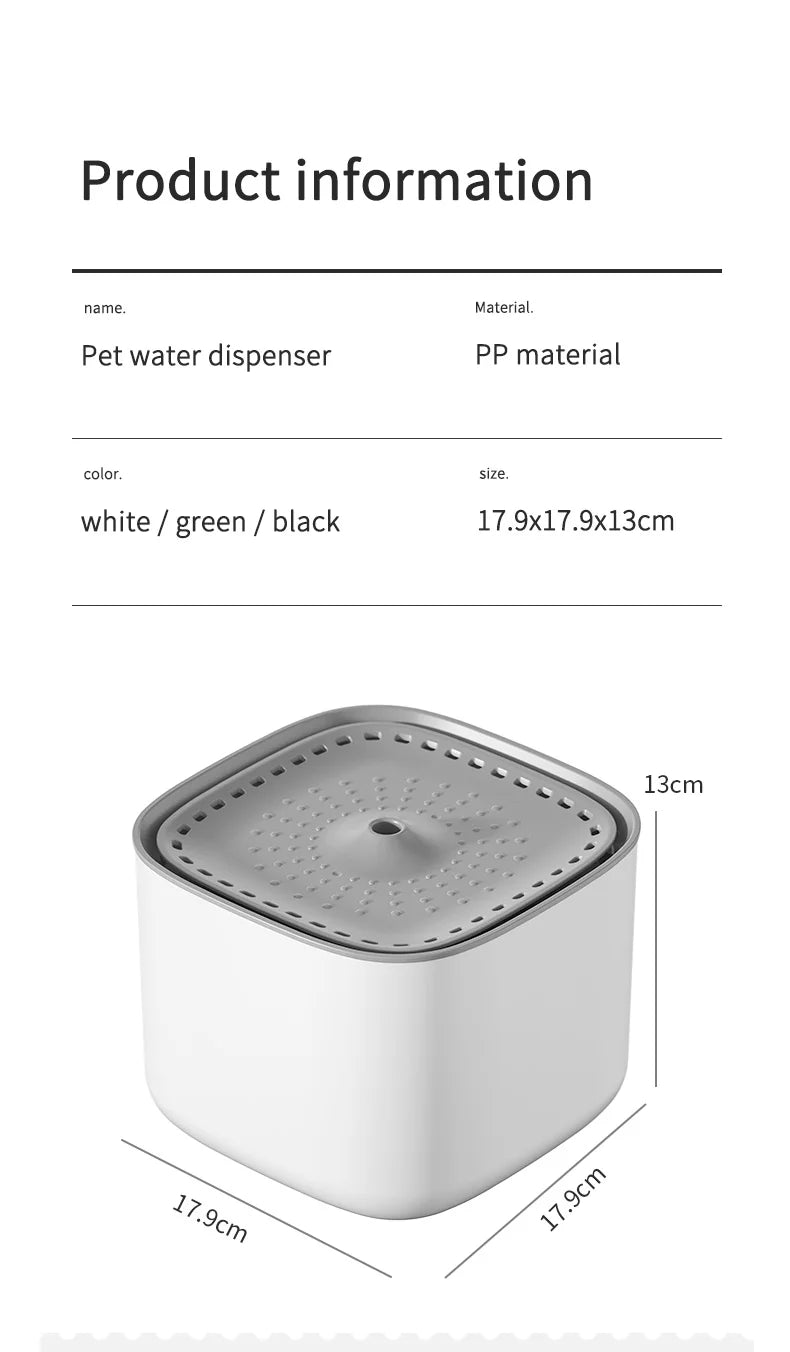 Fontaine à Eau pour Chat 3L – Filtration Automatique & Silencieuse
